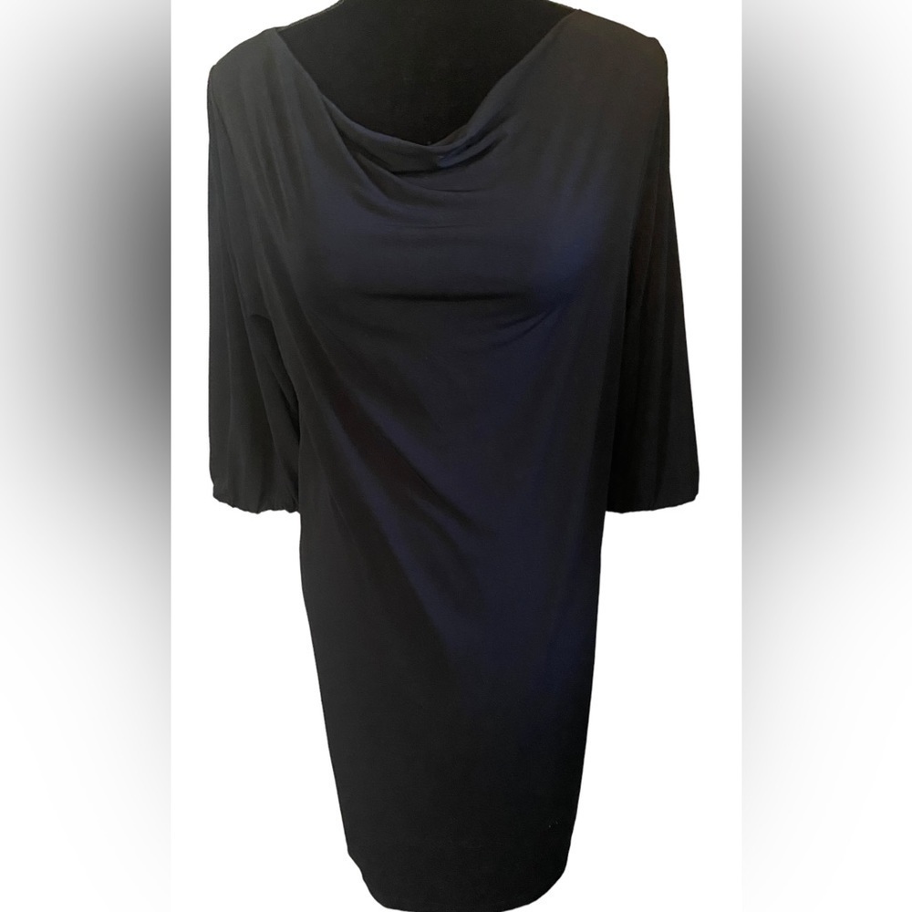 Chicos draped boat neck black all purpose dress sz 0= Size Sm/med
